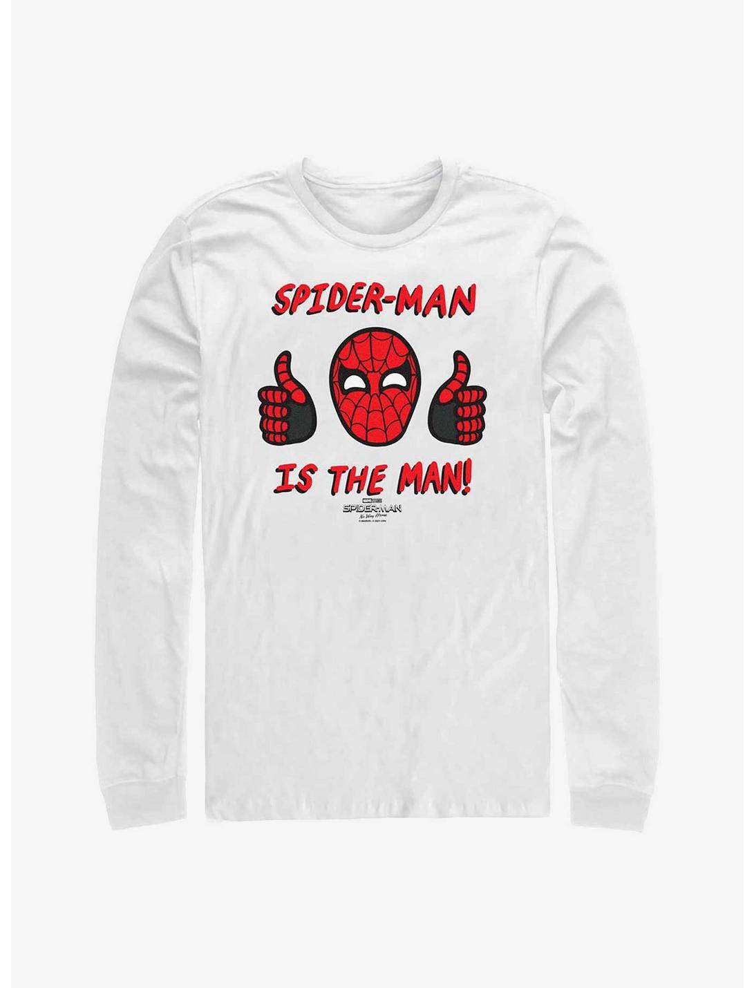 Marvel Spider-Man: No Way Home Spidey Is The Man Long-Sleeve T-Shirt, WHITE, hi-res