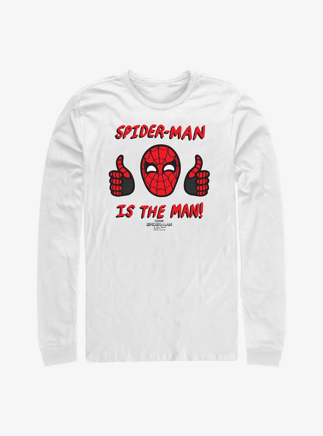 Marvel Spider-Man: No Way Home Spidey Is The Man Long-Sleeve T-Shirt, WHITE, hi-res