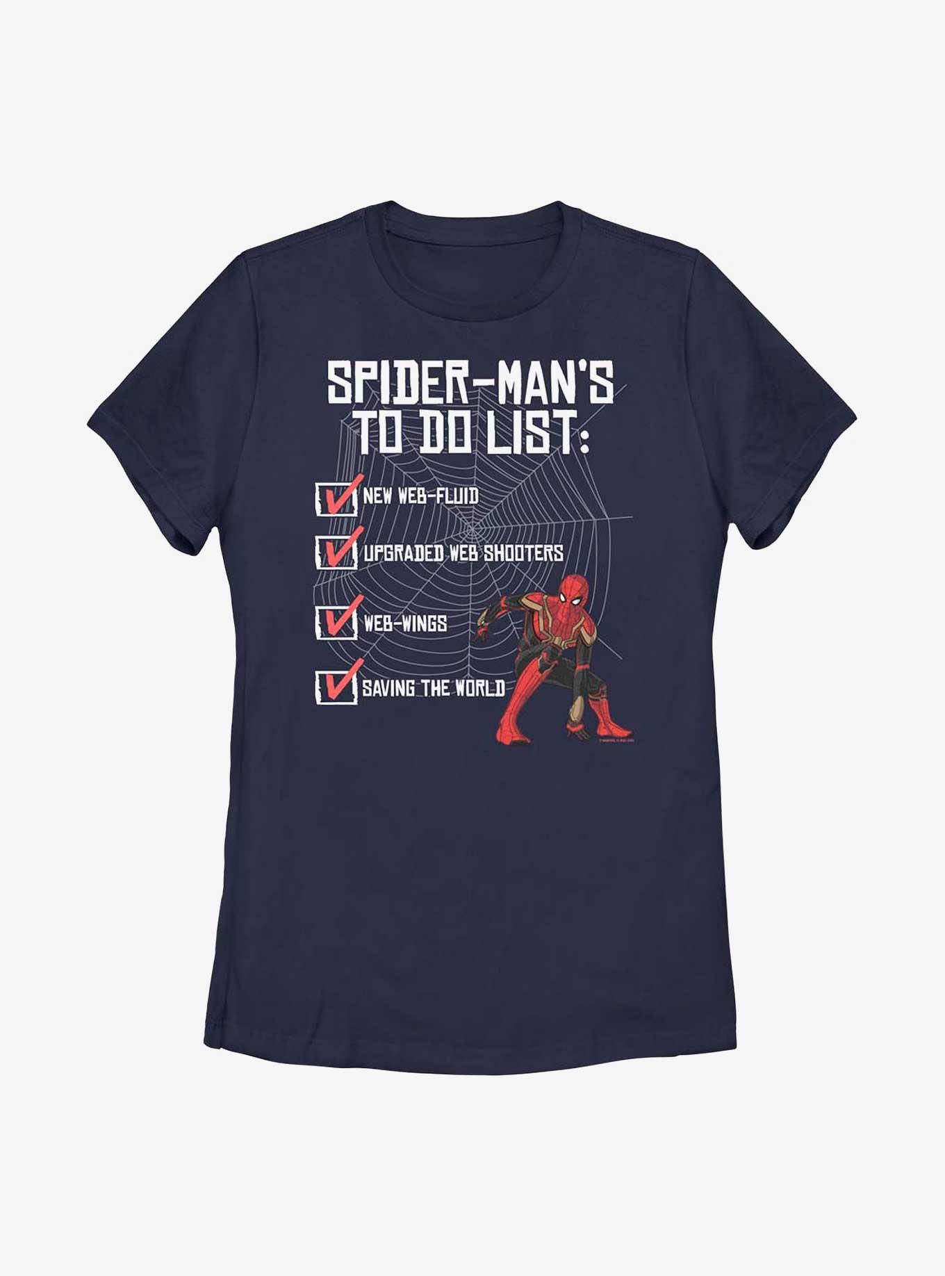 Marvel Spider-Man: No Way Home To-Do List Womens T-Shirt, NAVY, hi-res