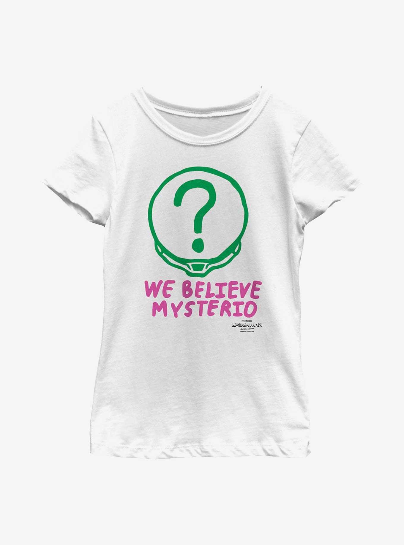 Marvel Spider-Man: No Way Home Believe Mysterio Helmet Youth Girls T-Shirt, WHITE, hi-res