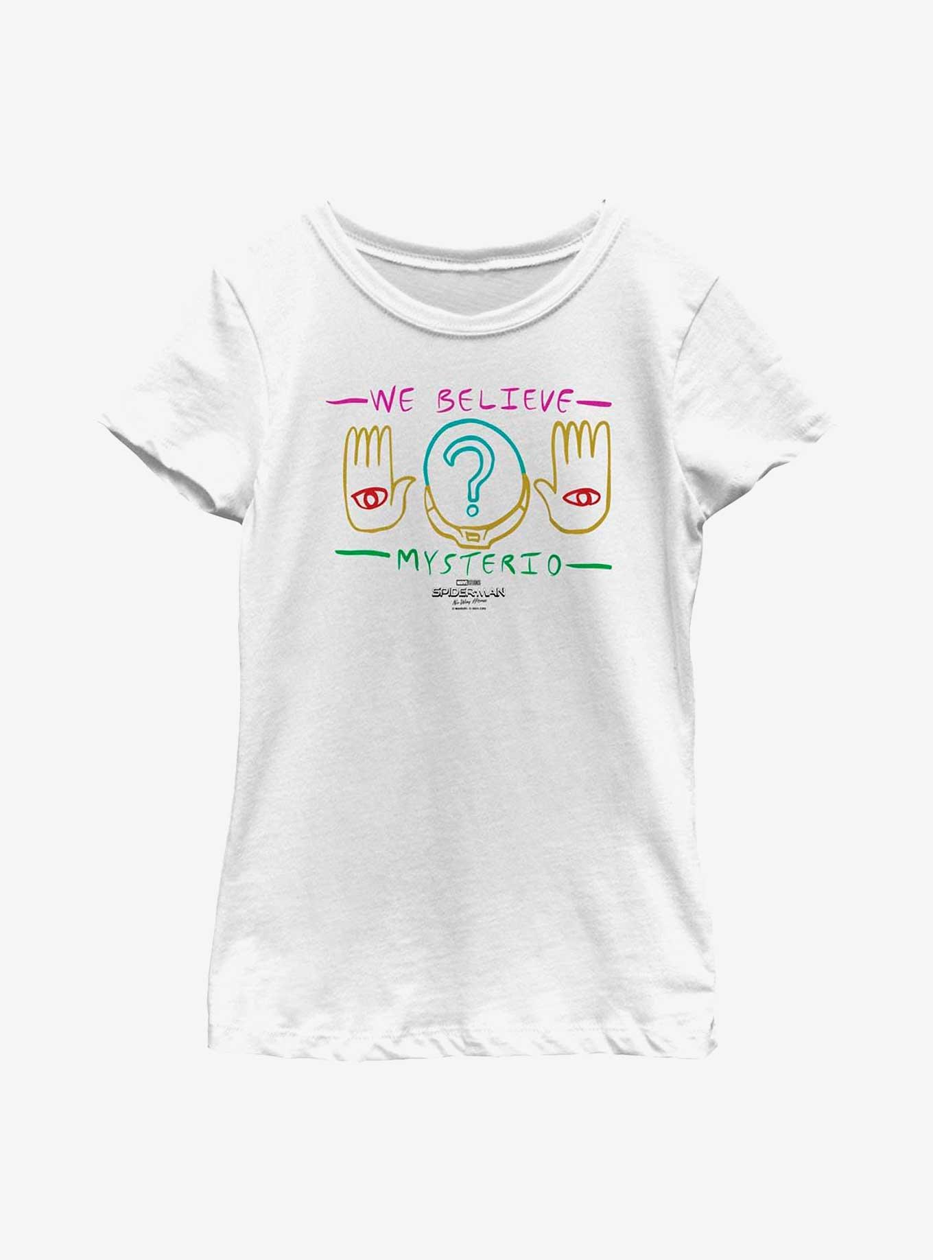 Marvel Spider-Man: No Way Home We Believe Mysterio Drawing Youth Girls T-Shirt, , hi-res