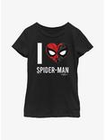 Marvel Spider-Man: No Way Home Heart Spider-Man Youth Girls T-Shirt, BLACK, hi-res