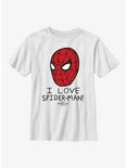 Marvel Spider-Man: No Way Home Love Spider-Man Mask Youth T-Shirt, WHITE, hi-res