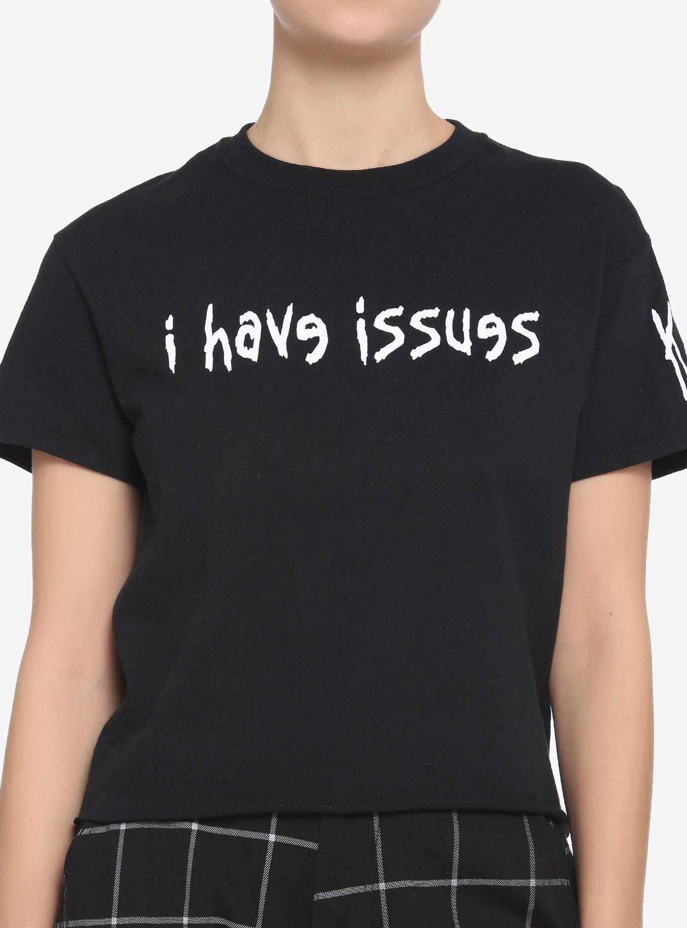 Korn I Have Issues Girls Crop T-Shirt, BLACK, hi-res