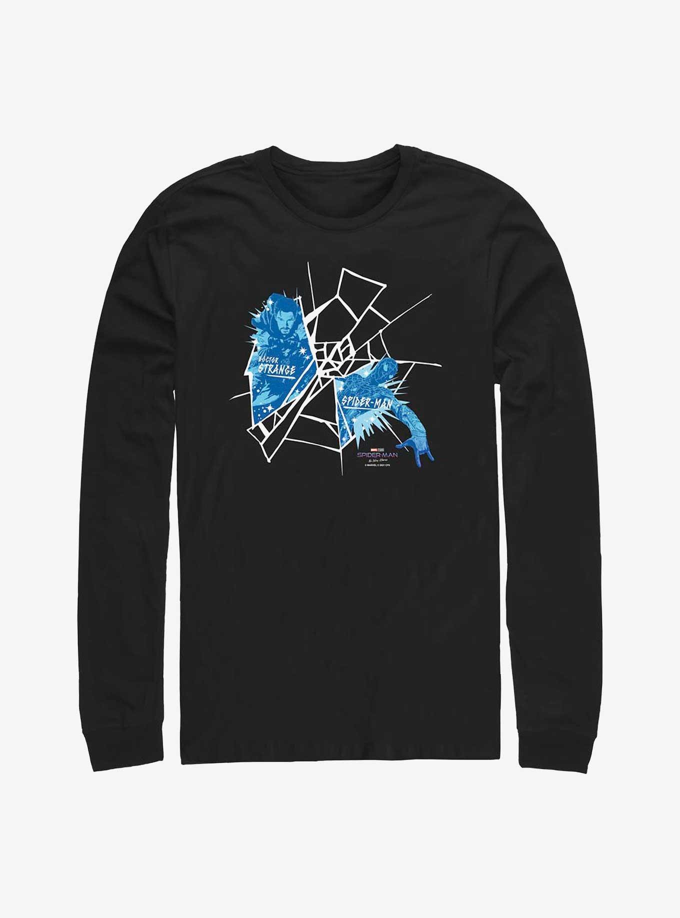 Marvel Spider-Man: No Way Home Doctor Strange & Spider-Man Web Long-Sleeve T-Shirt, BLACK, hi-res