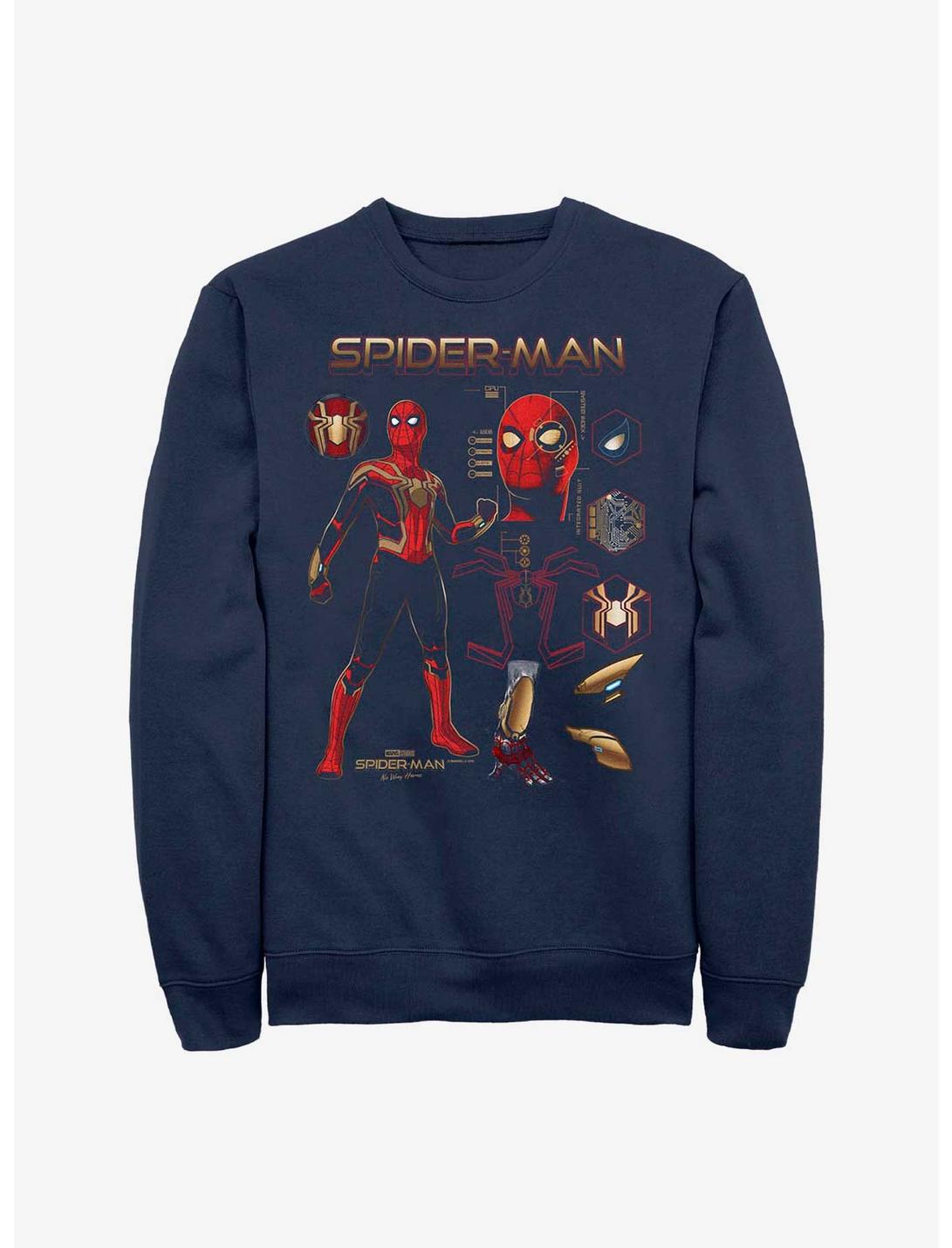 Marvel Spider-Man: No Way Home Spidey Schematics Sweatshirt, NAVY, hi-res