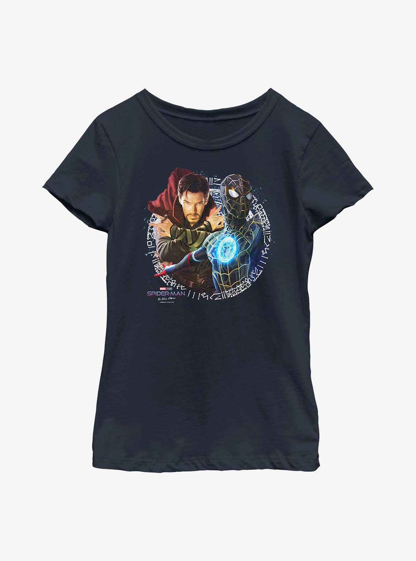 Marvel Spider-Man: No Way Home Doctor Strange & Spider-Man Youth Girls T-Shirt, NAVY, hi-res