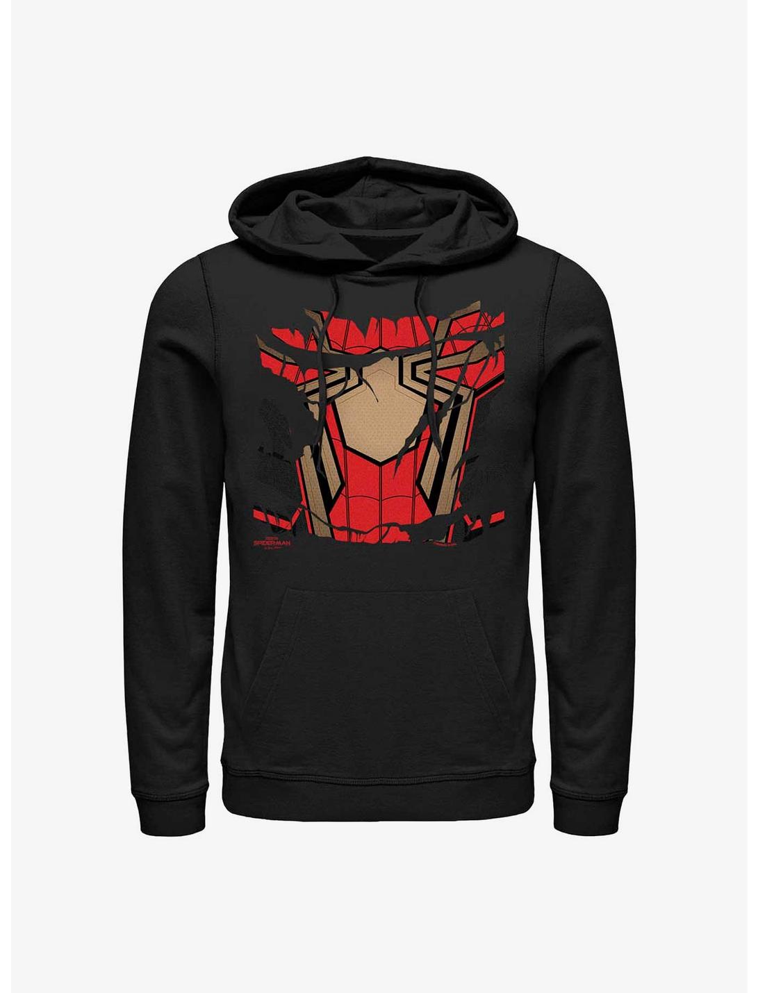 Marvel Spider-Man: No Way Home Iron Spider Ripped Costume Hoodie, BLACK, hi-res