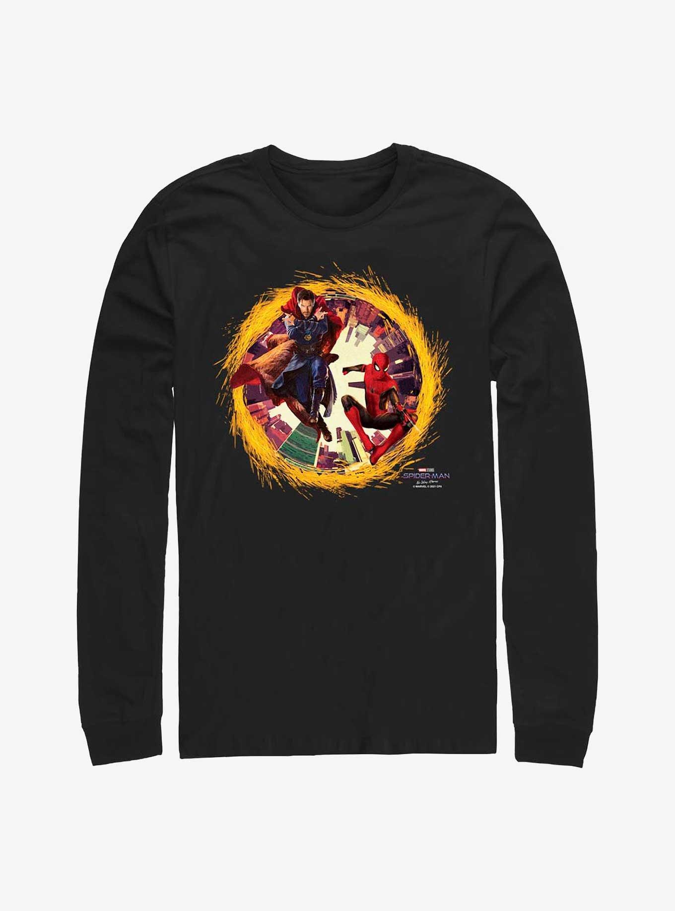 Marvel Spider-Man: No Way Home Doctor Strange & Spider-Man Portal Long-Sleeve T-Shirt, BLACK, hi-res