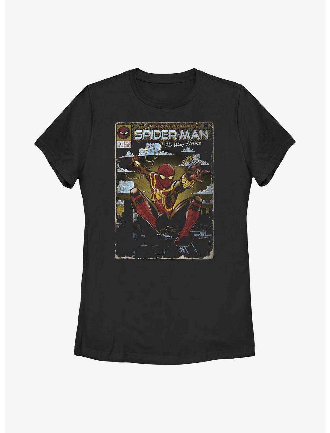Marvel Spider-Man: No Way Home Vintage Comic Cover Womens T-Shirt, BLACK, hi-res