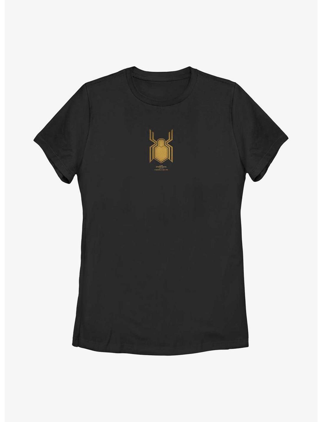 Marvel Spider-Man: No Way Home Black Suit Gold Logo Womens T-Shirt, BLACK, hi-res