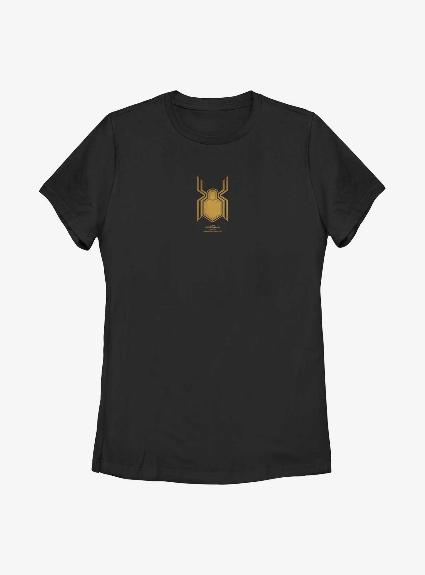 Marvel Spider-Man: No Way Home Black Suit Gold Logo Womens T-Shirt, , hi-res