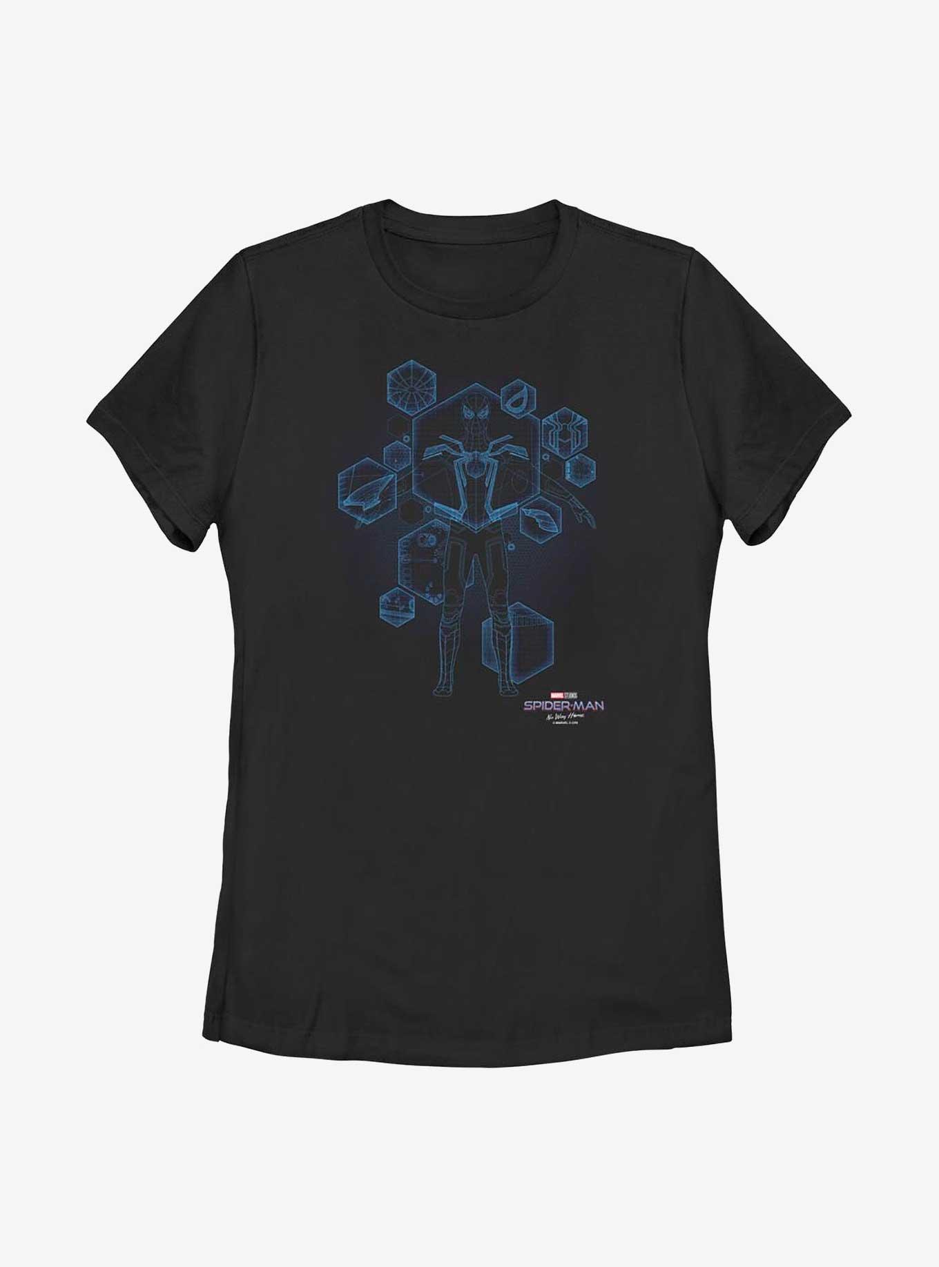 Marvel Spider-Man: No Way Home Blueprint Ready Womens T-Shirt, BLACK, hi-res