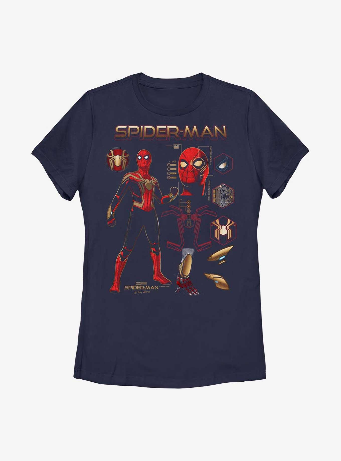 Marvel Spider-Man: No Way Home Spidey Schematics Womens T-Shirt, NAVY, hi-res