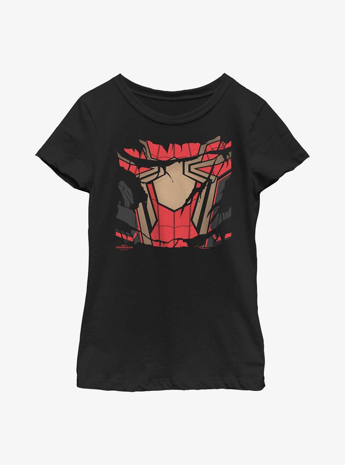 Marvel Spider-Man: No Way Home Iron Spider Ripped Costume Youth Girls T-Shirt, , hi-res