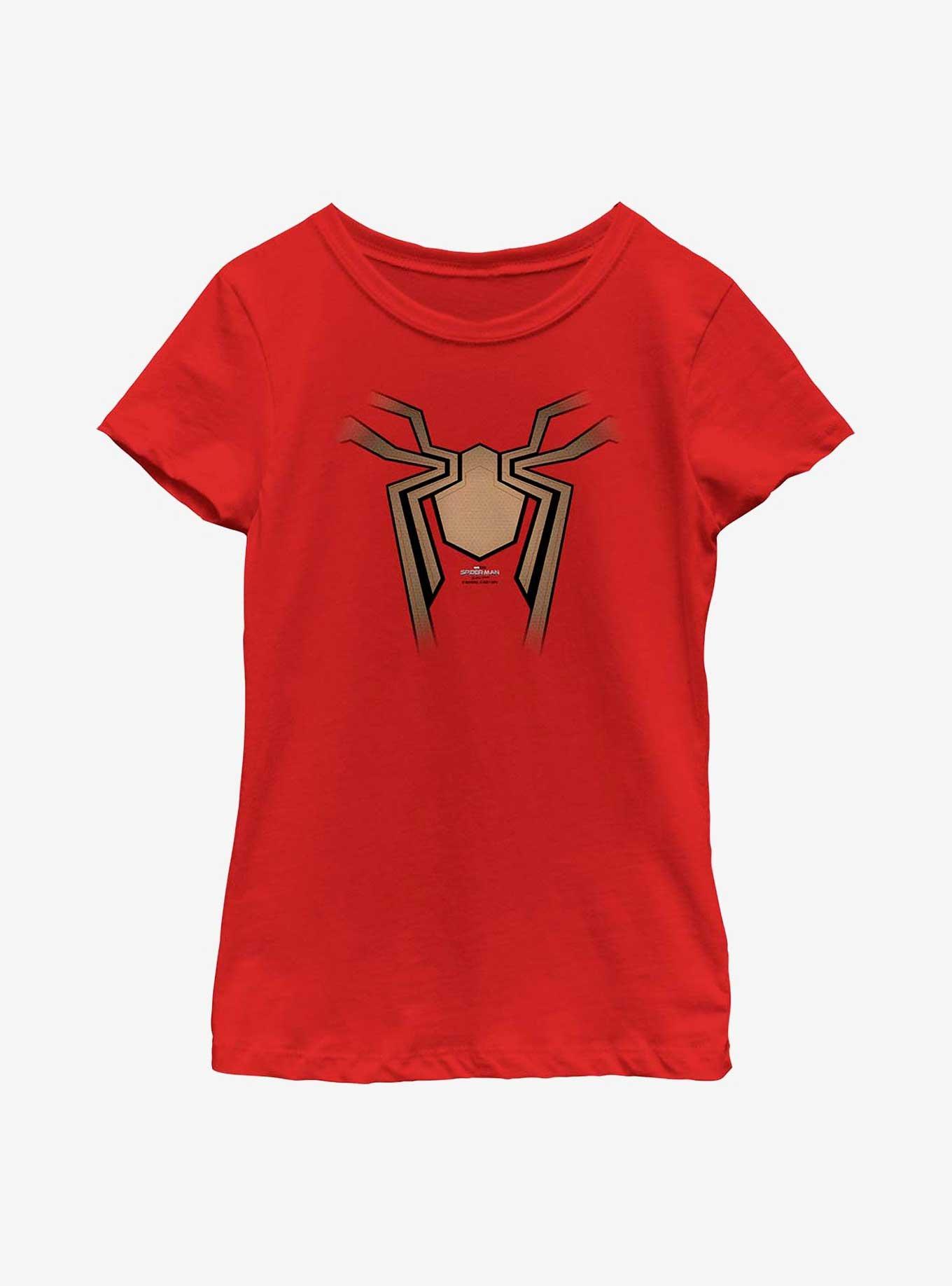 Marvel Spider-Man: No Way Home Iron Spider Logo Youth Girls T-Shirt, RED, hi-res