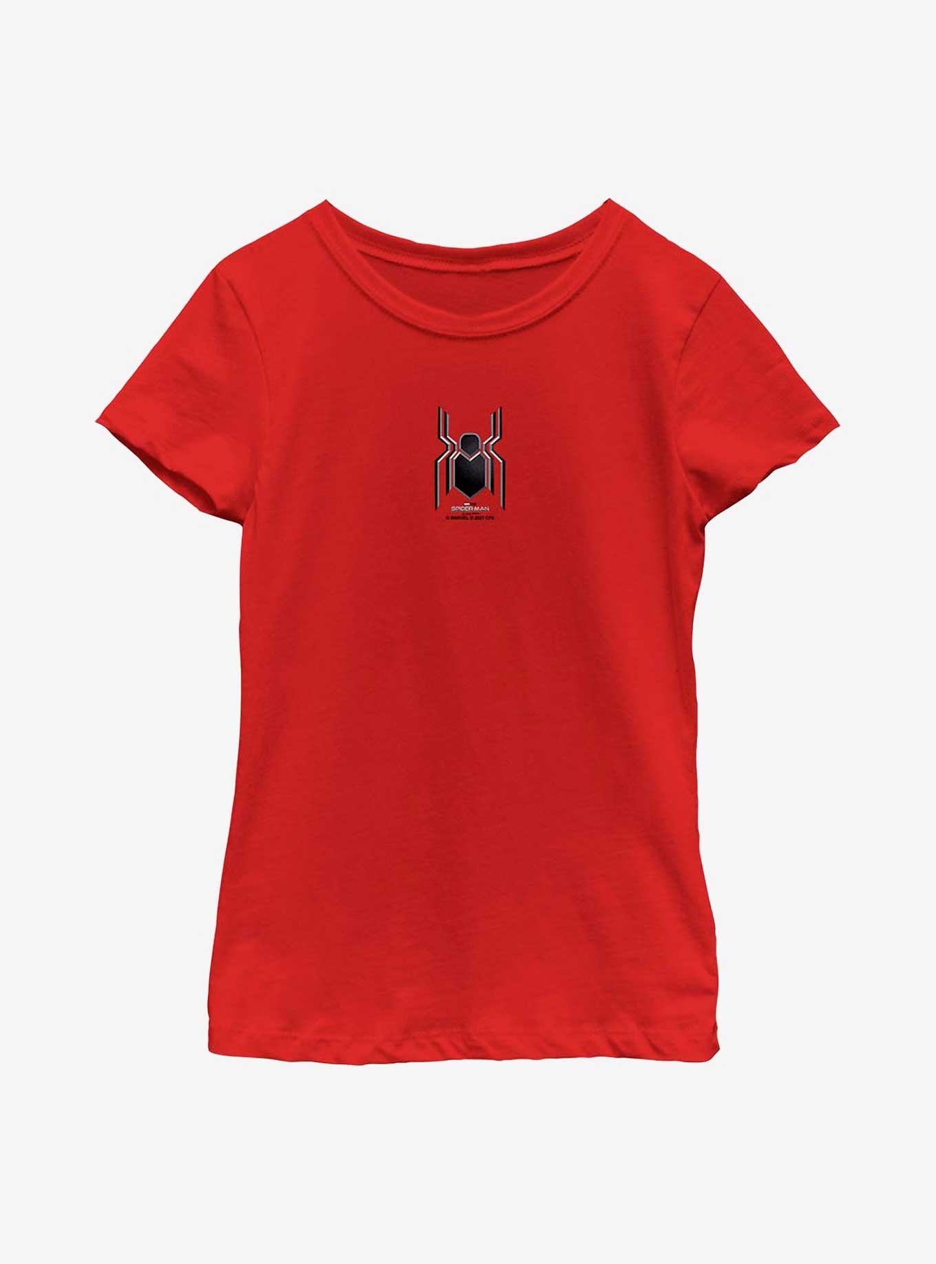 Marvel Spider-Man: No Way Home Red Suit Black Logo Youth Girls T-Shirt, , hi-res