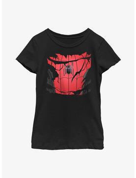 Marvel Spider-Man: No Way Home Ripped Spider-Man Costume Youth Girls T-Shirt, , hi-res