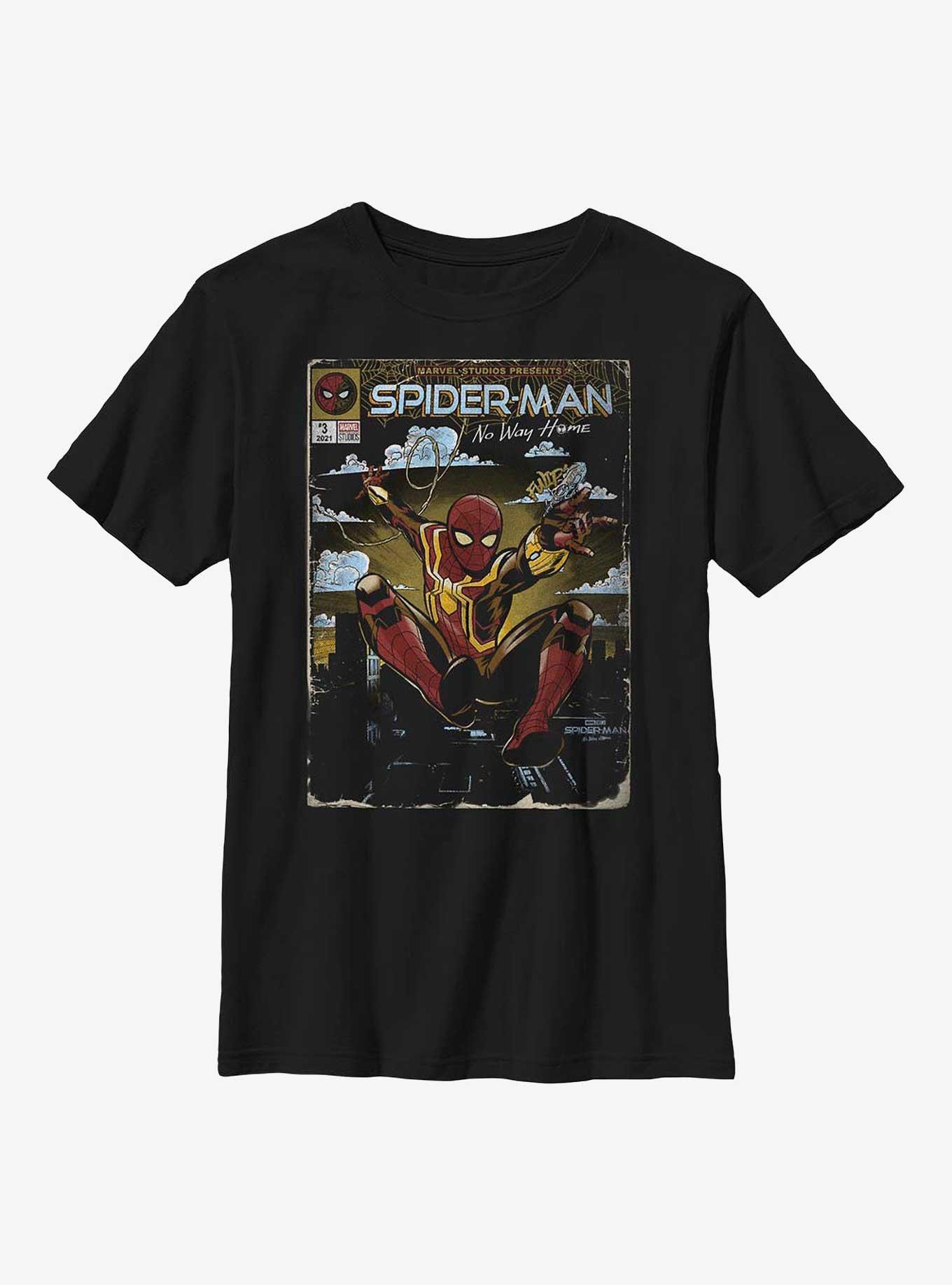 Marvel Spider-Man: No Way Home Vintage Comic Cover Youth T-Shirt, , hi-res