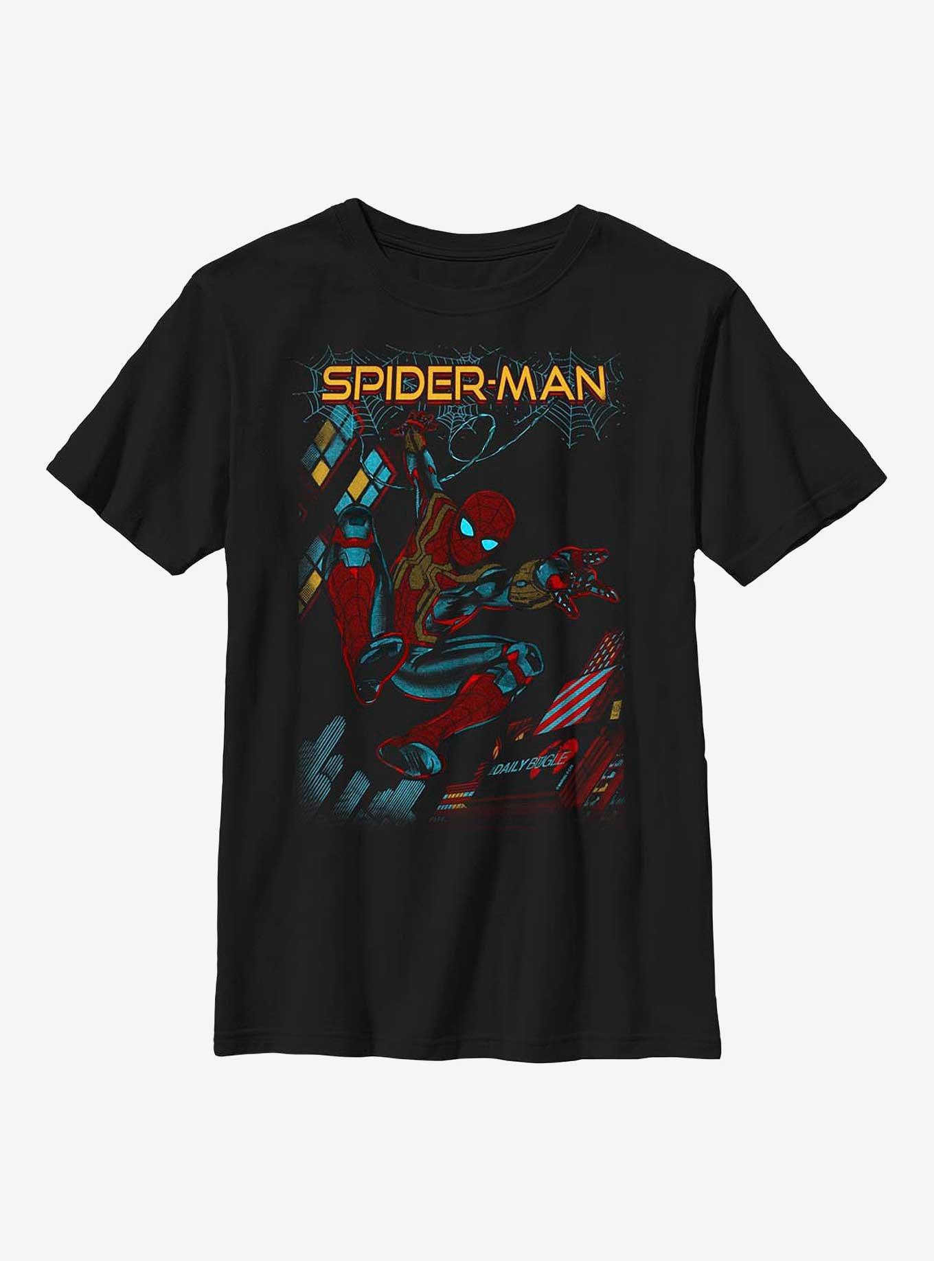 Marvel Spider-Man: No Way Home Slinging Cover Youth T-Shirt, BLACK, hi-res