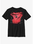 Marvel Spider-Man: No Way Home Ripped Spider-Man Costume Youth T-Shirt, BLACK, hi-res