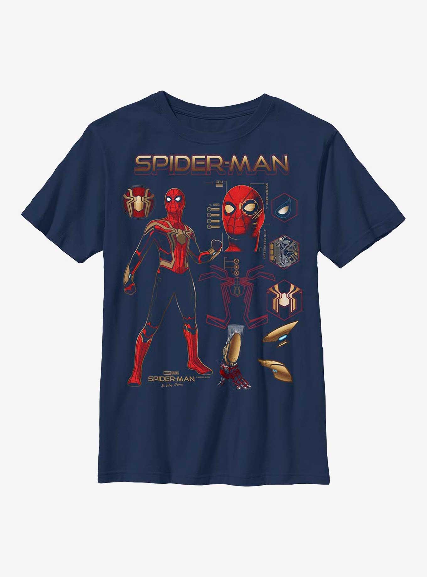 Marvel Spider-Man: No Way Home Spidey Schematics Youth T-Shirt, , hi-res