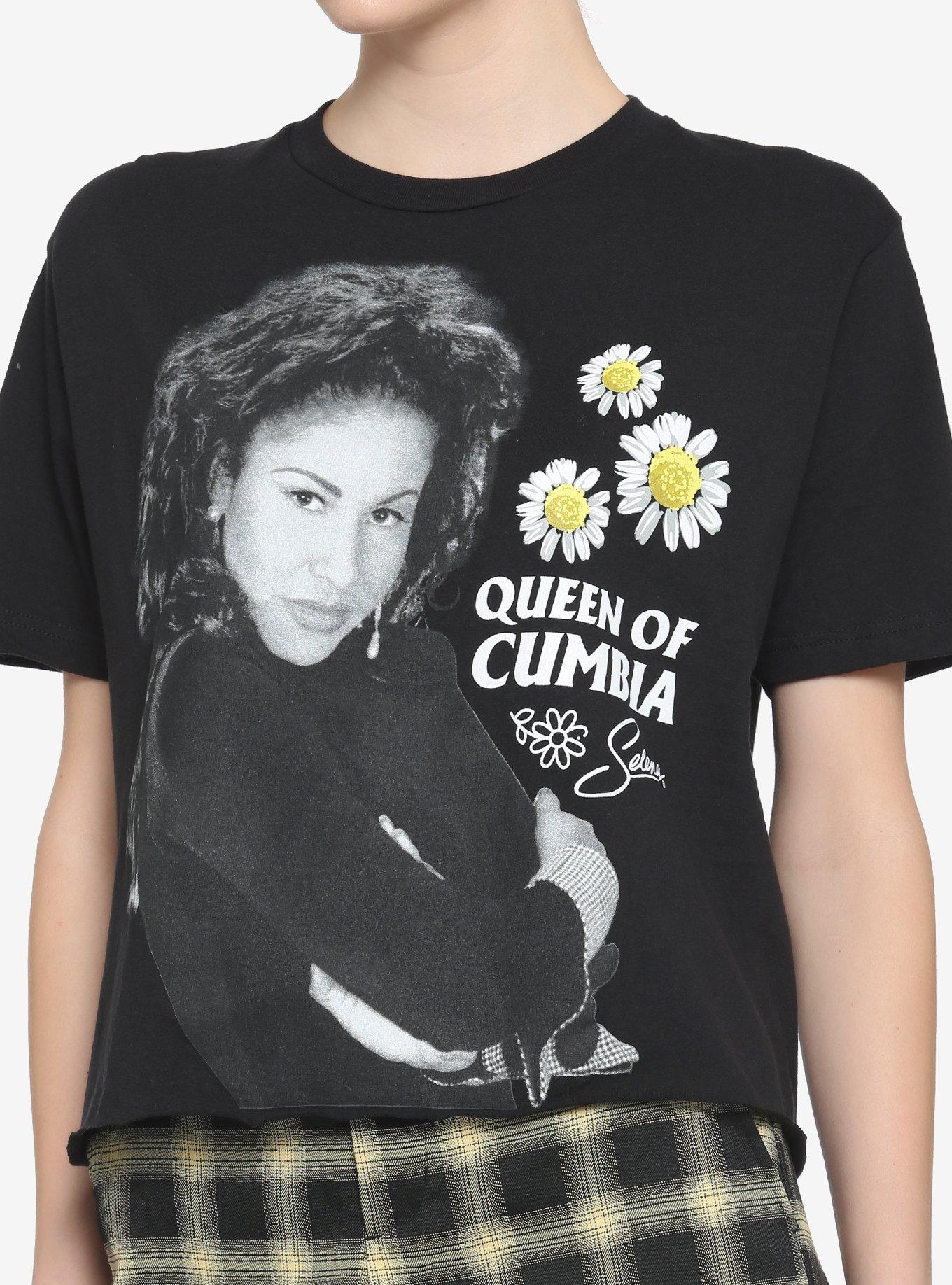 Selena Queen Of Cumbia Girls Crop T-Shirt, BLACK, hi-res