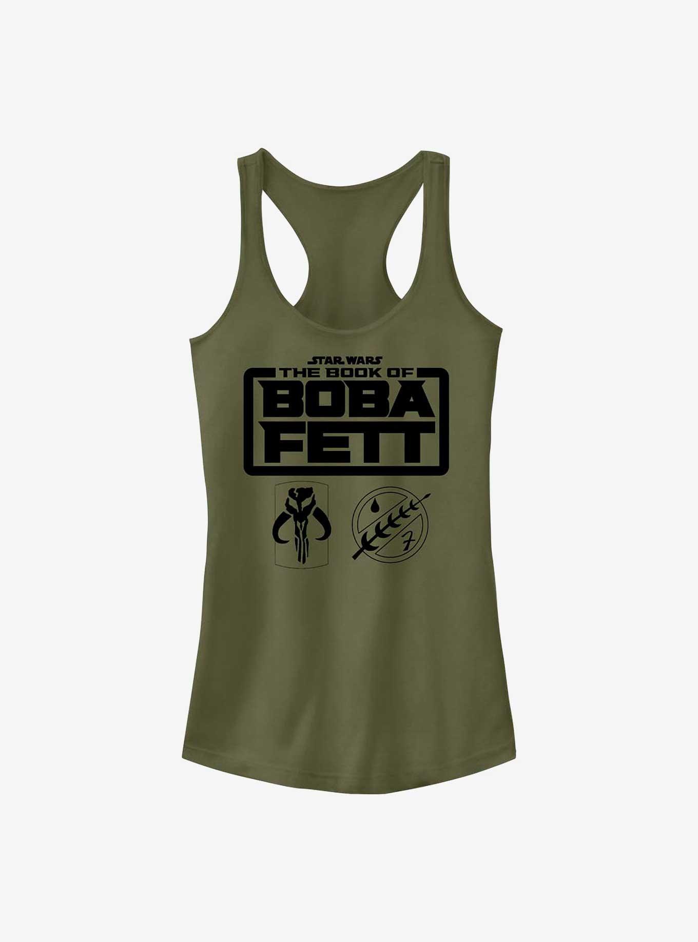 Star Wars The Book Of Boba Fett Boba Fett Armor Logo Girls Tank Top, MIL GRN, hi-res