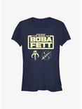 Star Wars The Book Of Boba Fett Boba Fett Armor Logo Girls T-Shirt, NAVY, hi-res