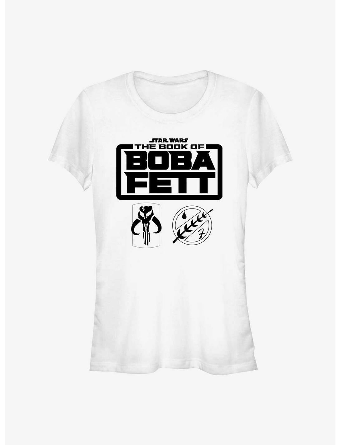Star Wars The Book Of Boba Fett Boba Fett Armor Logo Girls T-Shirt, WHITE, hi-res