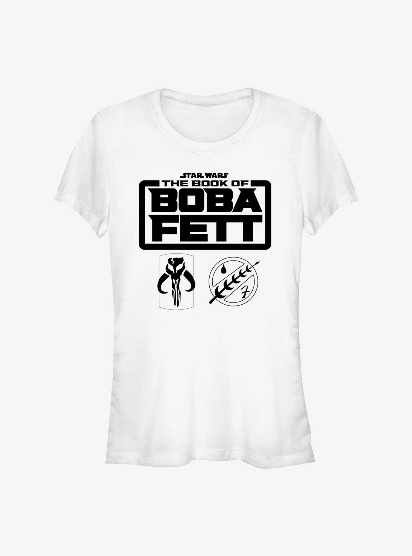 Star Wars The Book Of Boba Fett Boba Fett Armor Logo Girls T-Shirt, WHITE, hi-res