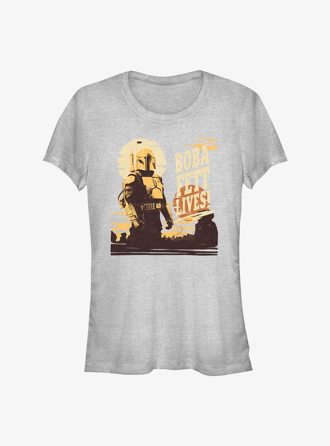 Star Wars The Book Of Boba Fett Boba Fett Lives Girls T-Shirt, ATH HTR, hi-res