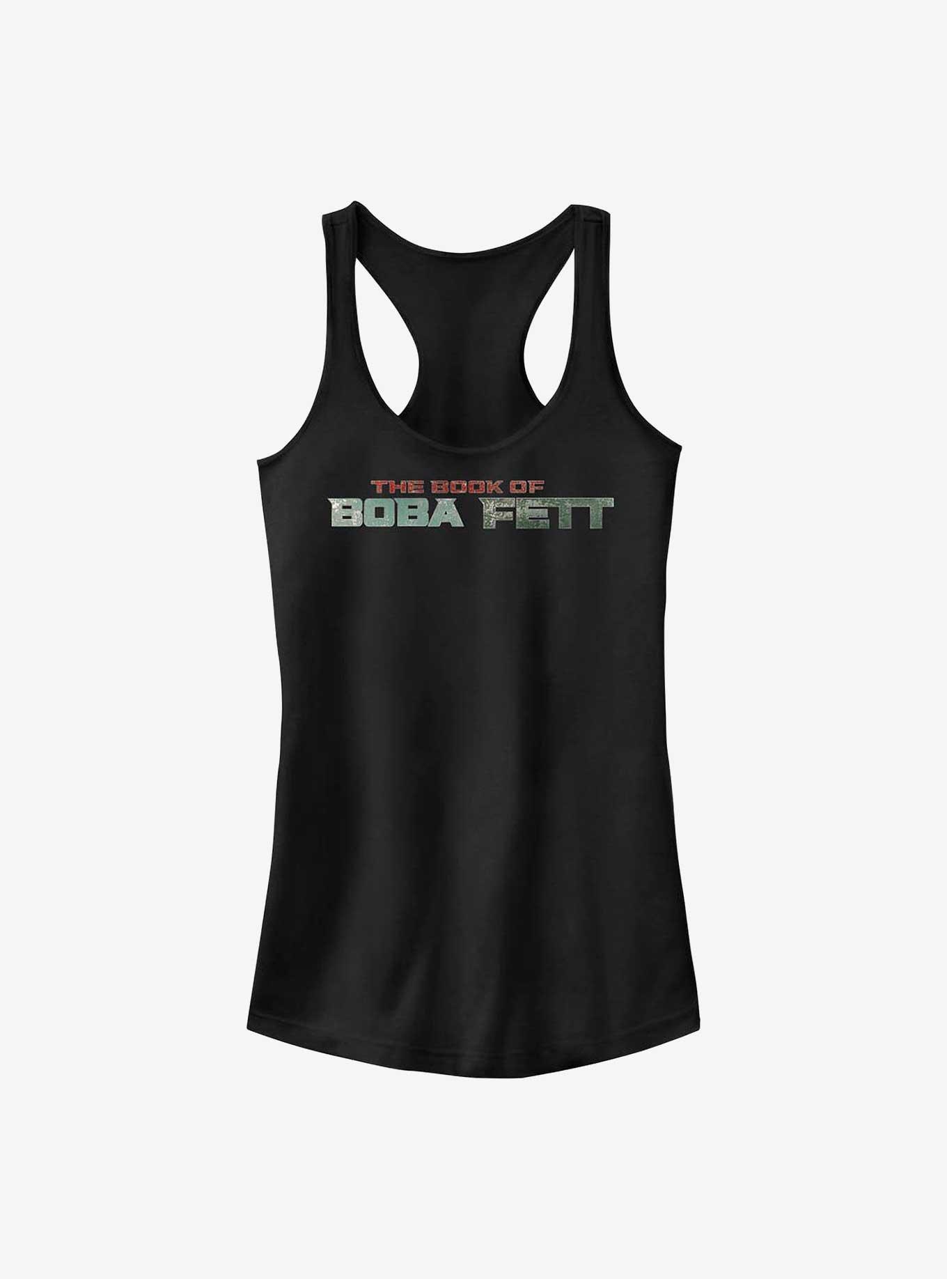 Star Wars The Book Of Boba Fett Boba Fett Text Logo Girls Tank Top, BLACK, hi-res