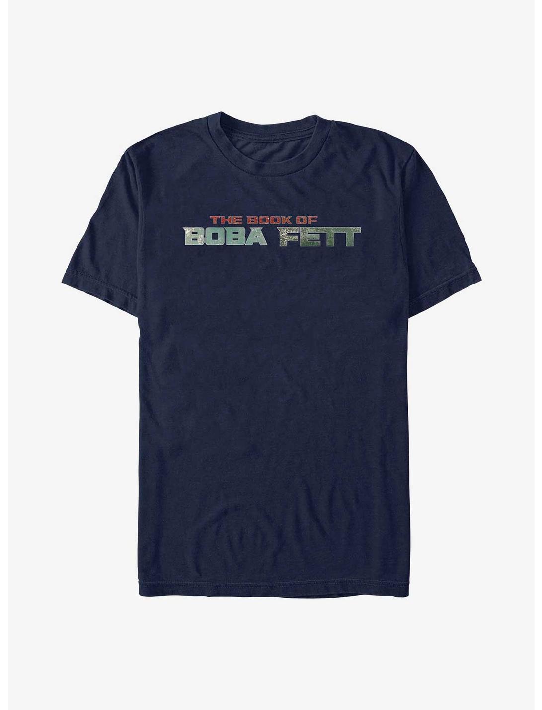 Star Wars The Book Of Boba Fett Boba Fett Text Logo T-Shirt, BLACK, hi-res