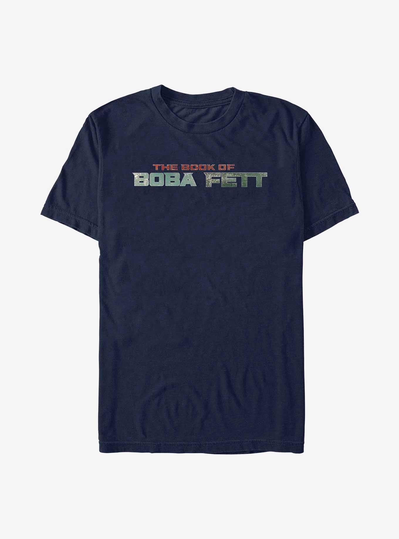 Star Wars The Book Of Boba Fett Boba Fett Text Logo T-Shirt, BLACK, hi-res