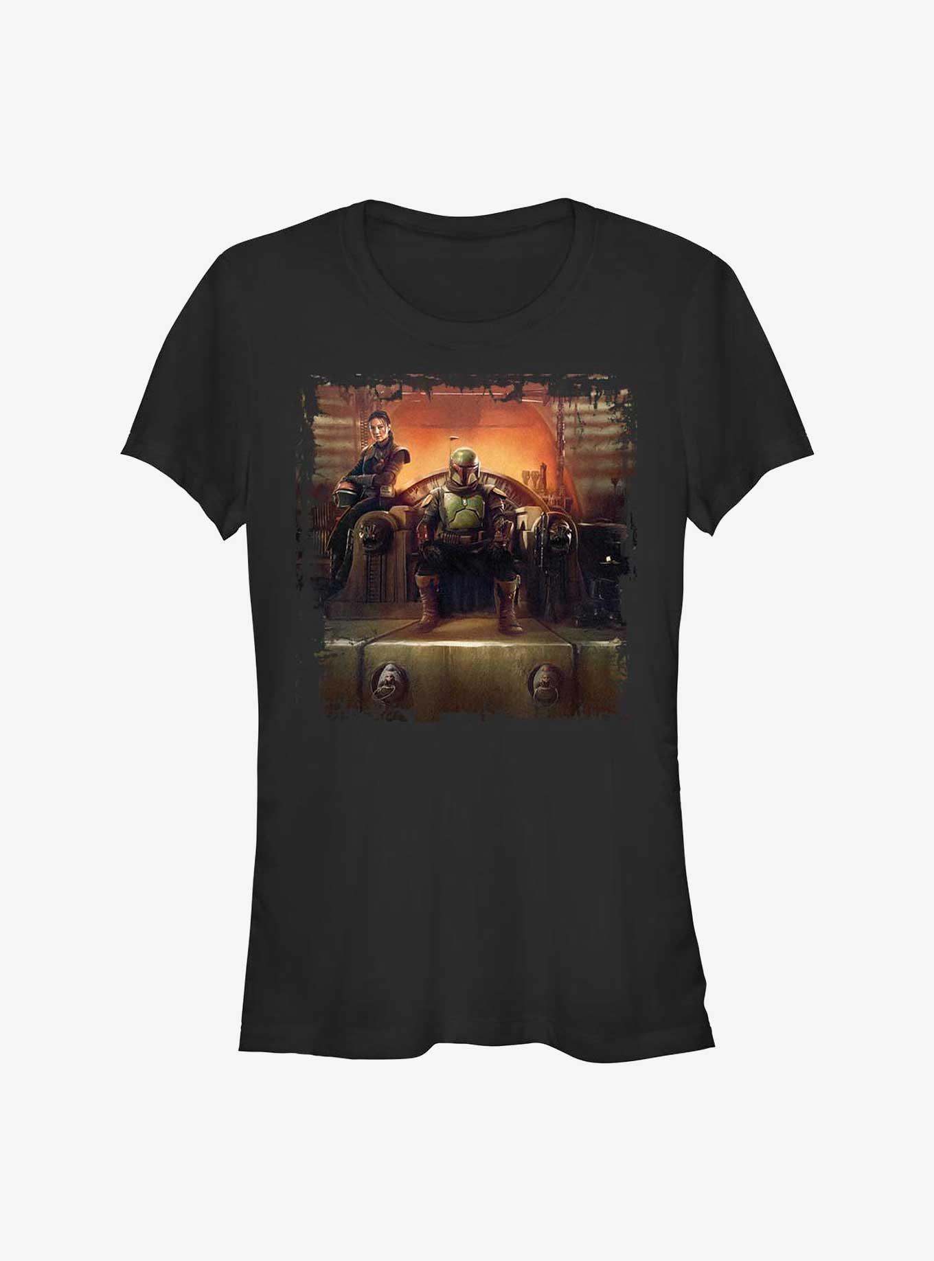 Star Wars The Book Of Boba Fett Boba Painterly Throne Girls T-Shirt, , hi-res