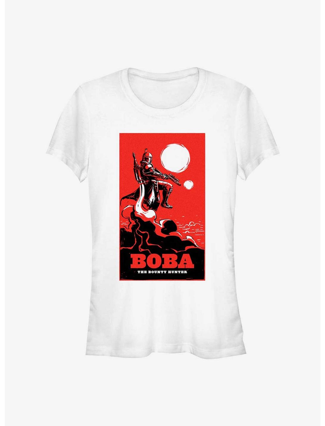 Star Wars The Book Of Boba Fett Bounty Hunter Poster Girls T-Shirt, WHITE, hi-res