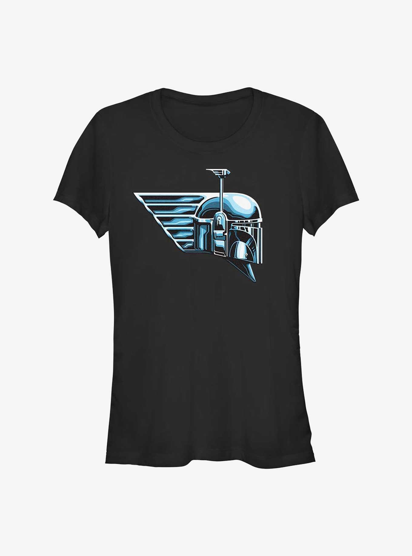 Star Wars The Book Of Boba Fett Chrome Boba Helmet Girls T-Shirt, BLACK, hi-res