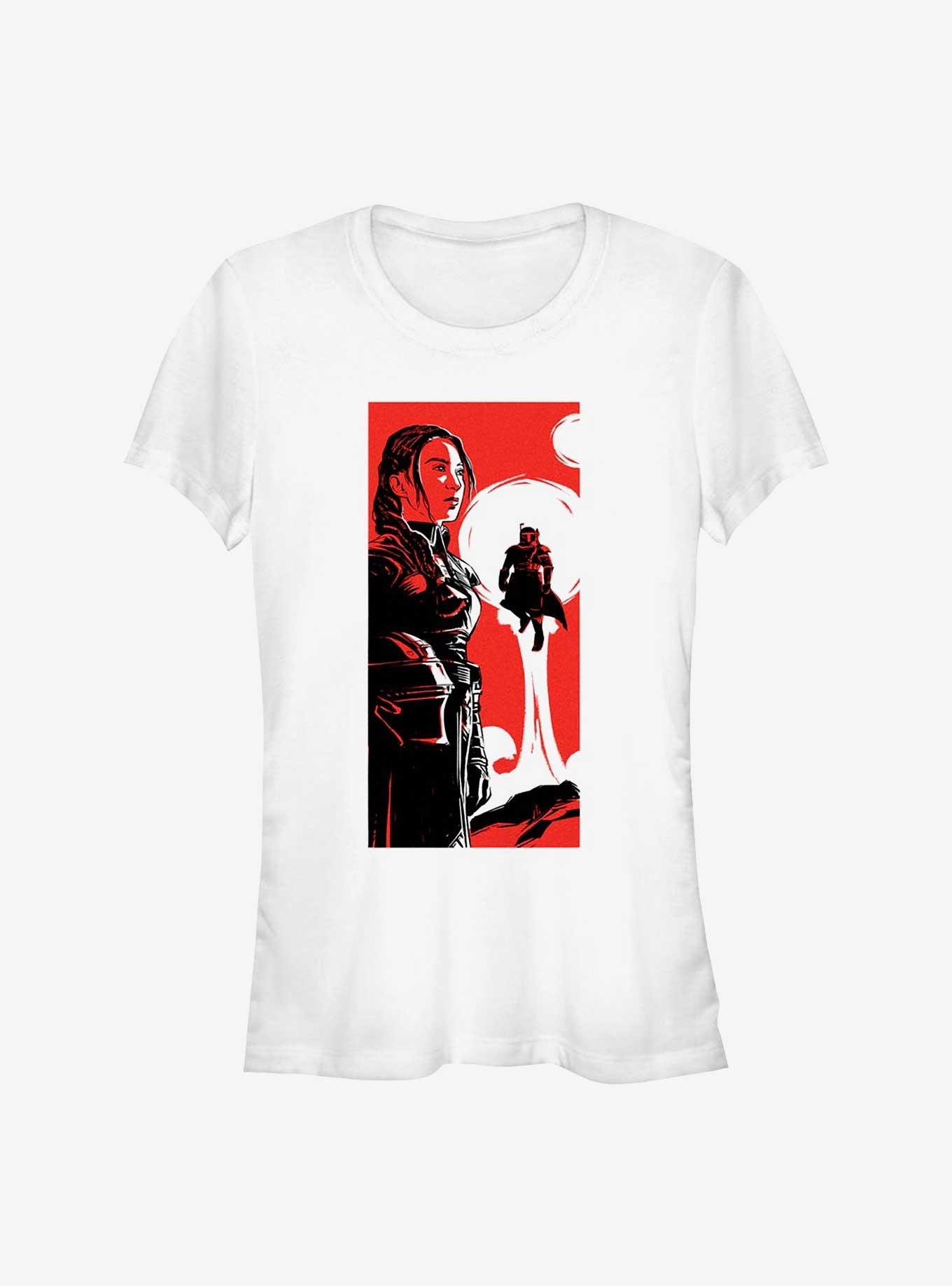 Star Wars The Book Of Boba Fett Fennec Boba Poster Girls T-Shirt, WHITE, hi-res