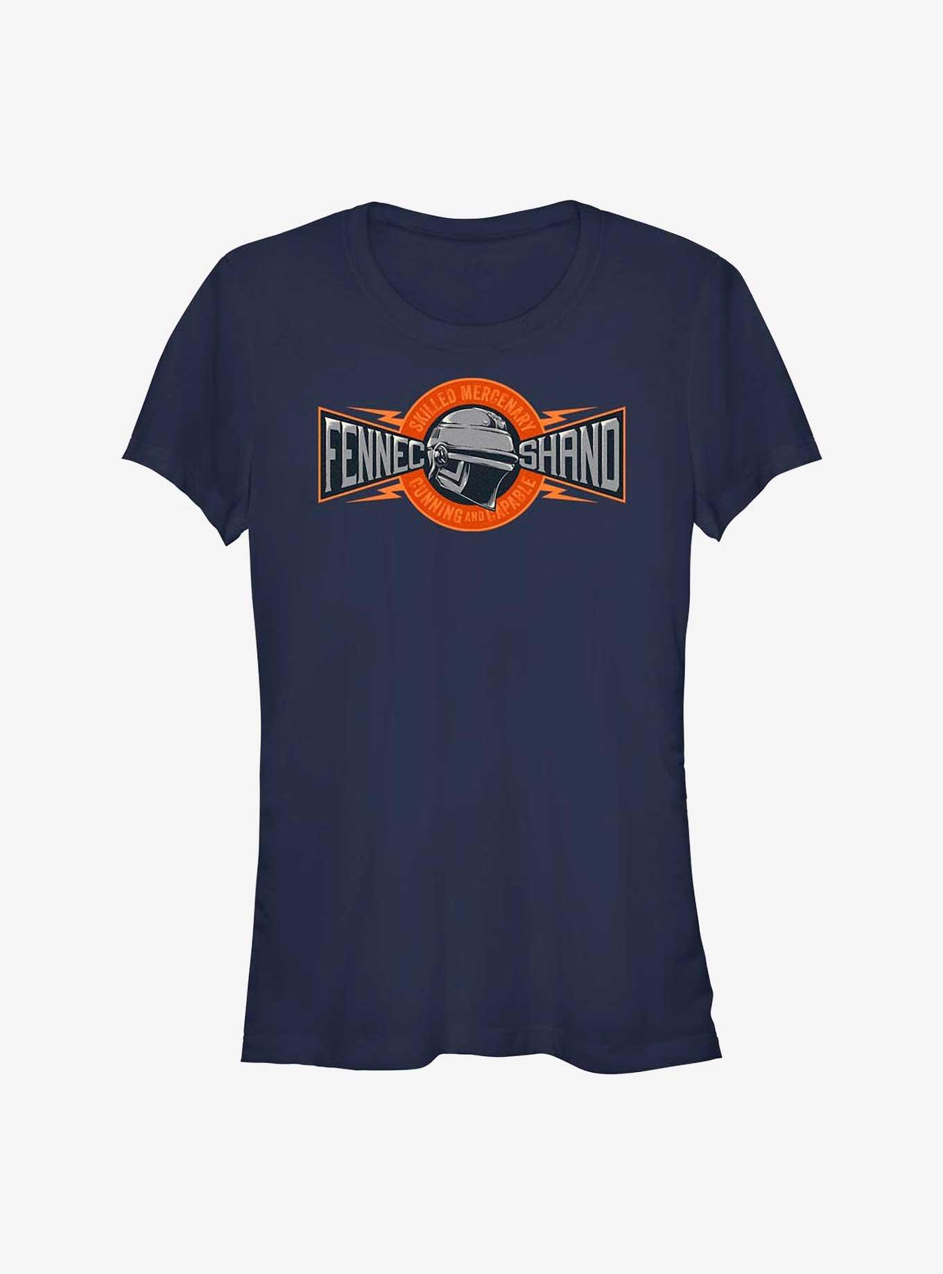 Star Wars The Book Of Boba Fett Fennec Skilled Mercenary Girls T-Shirt, NAVY, hi-res