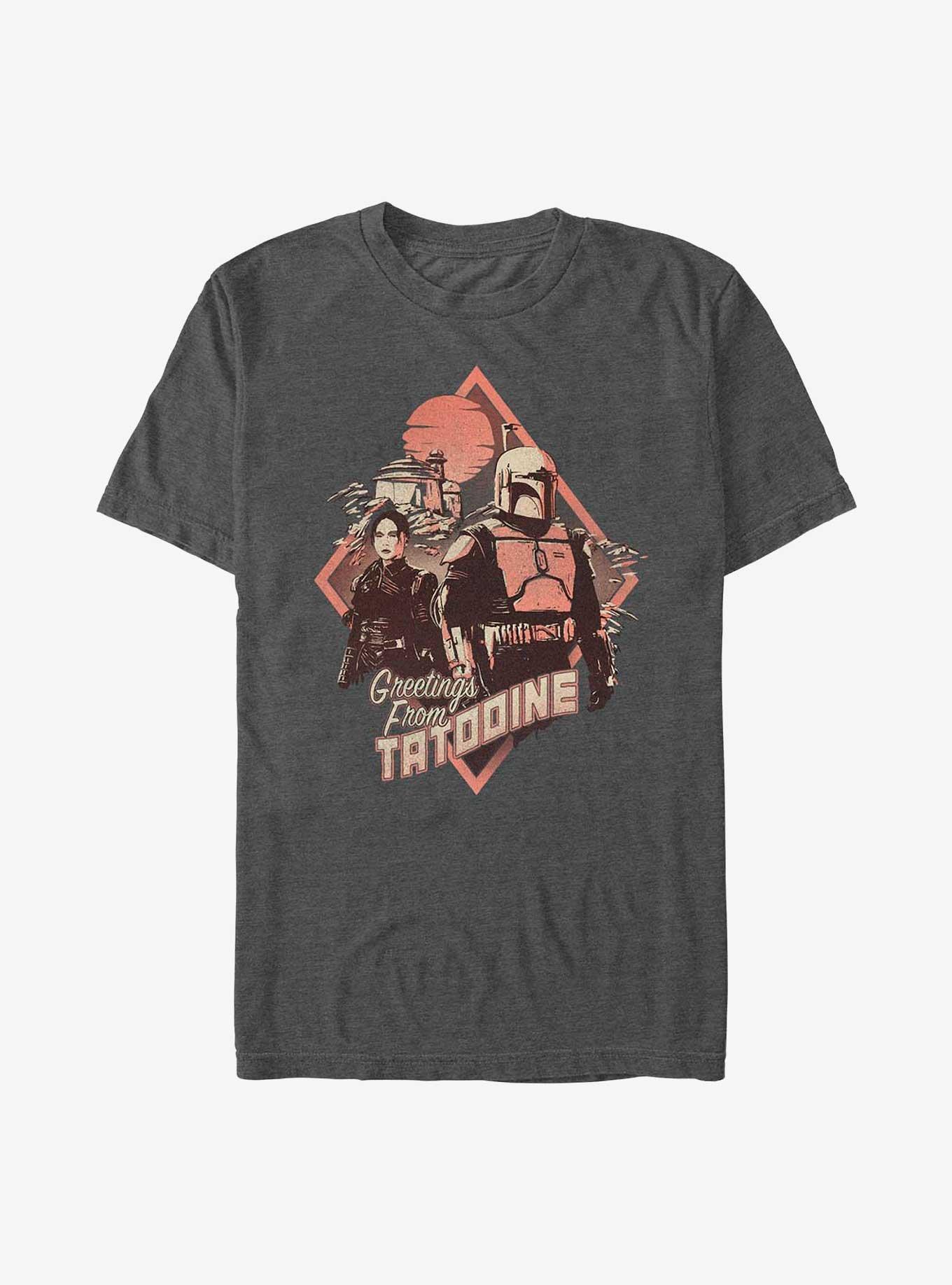 Star Wars The Book Of Boba Fett Greeting From Tatooine T-Shirt, CHAR HTR, hi-res