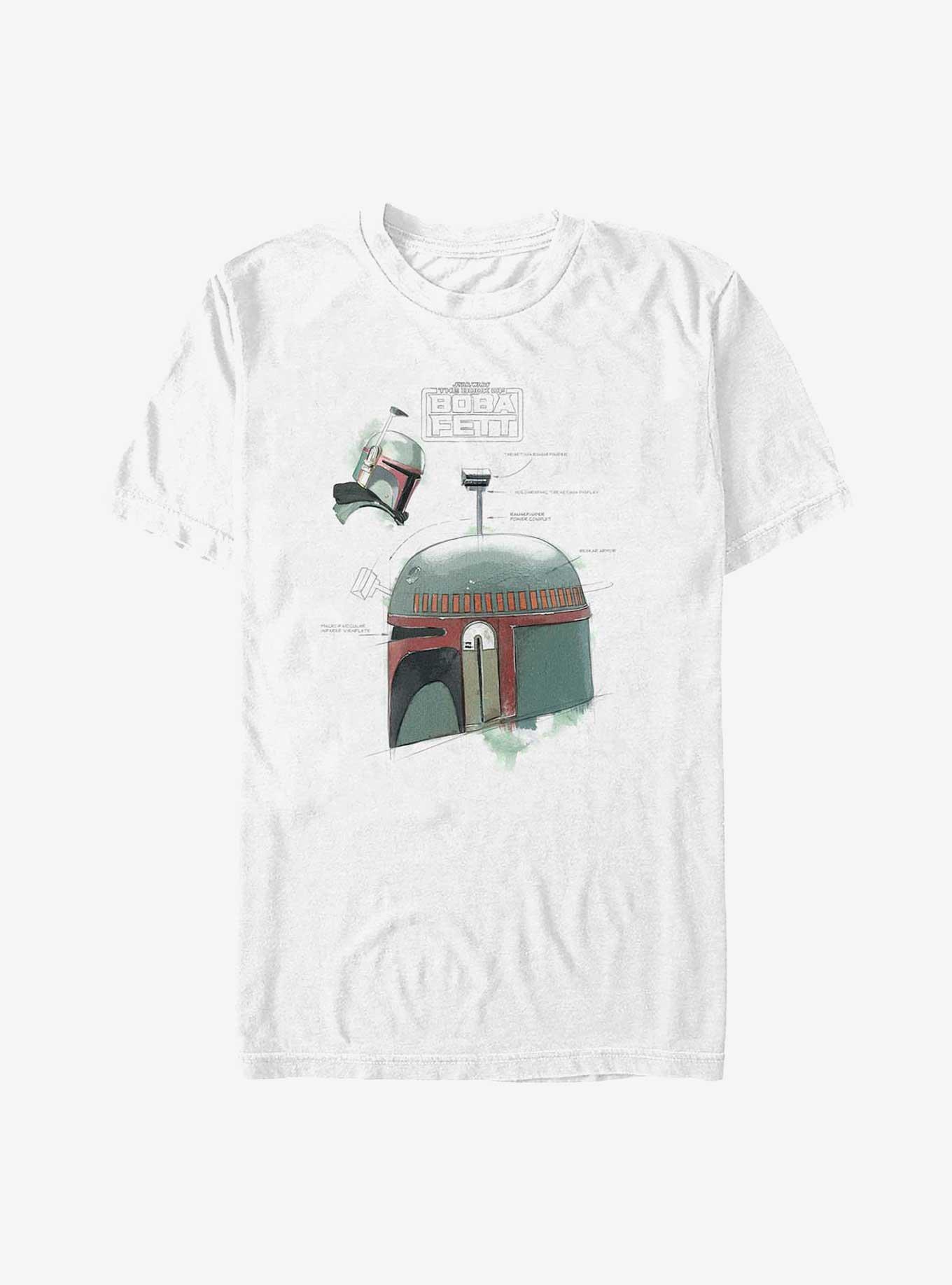 Star Wars The Book Of Boba Fett Helmet Profile View T-Shirt, WHITE, hi-res