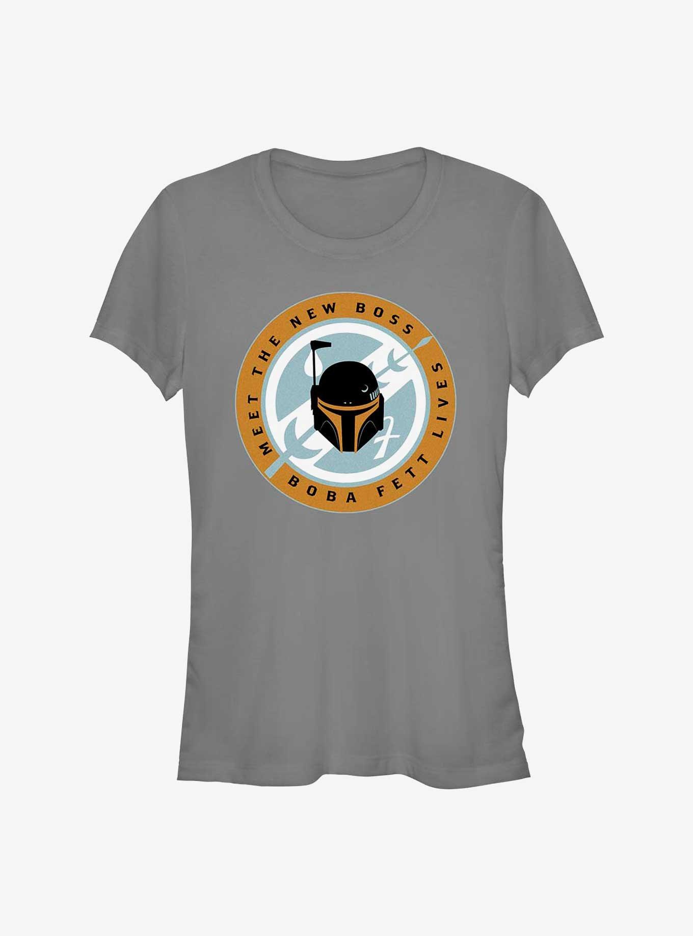 Star Wars The Book Of Boba Fett New Boss Badge Girls T-Shirt, CHARCOAL, hi-res