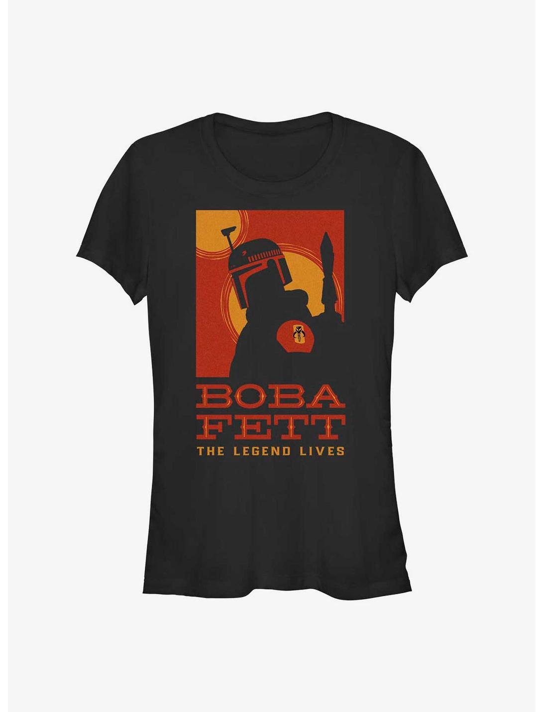 Star Wars The Book Of Boba Fett Poster Boba Fett Girls T-Shirt, BLACK, hi-res