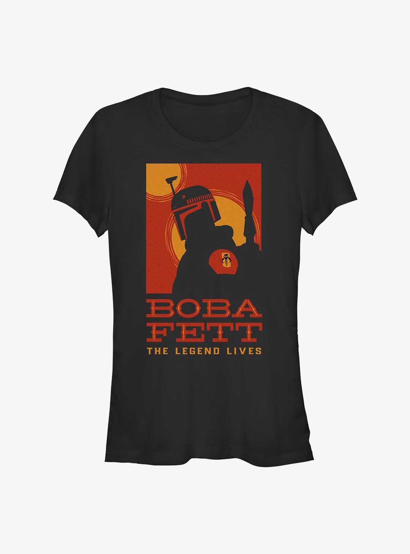 Star Wars The Book Of Boba Fett Poster Boba Fett Girls T-Shirt, BLACK, hi-res