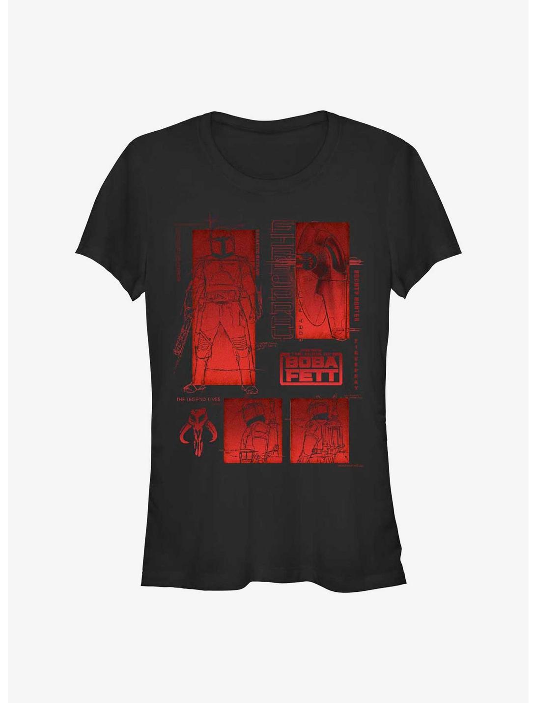 Star Wars The Book Of Boba Fett Red Icons Living Legend Girls T-Shirt, BLACK, hi-res