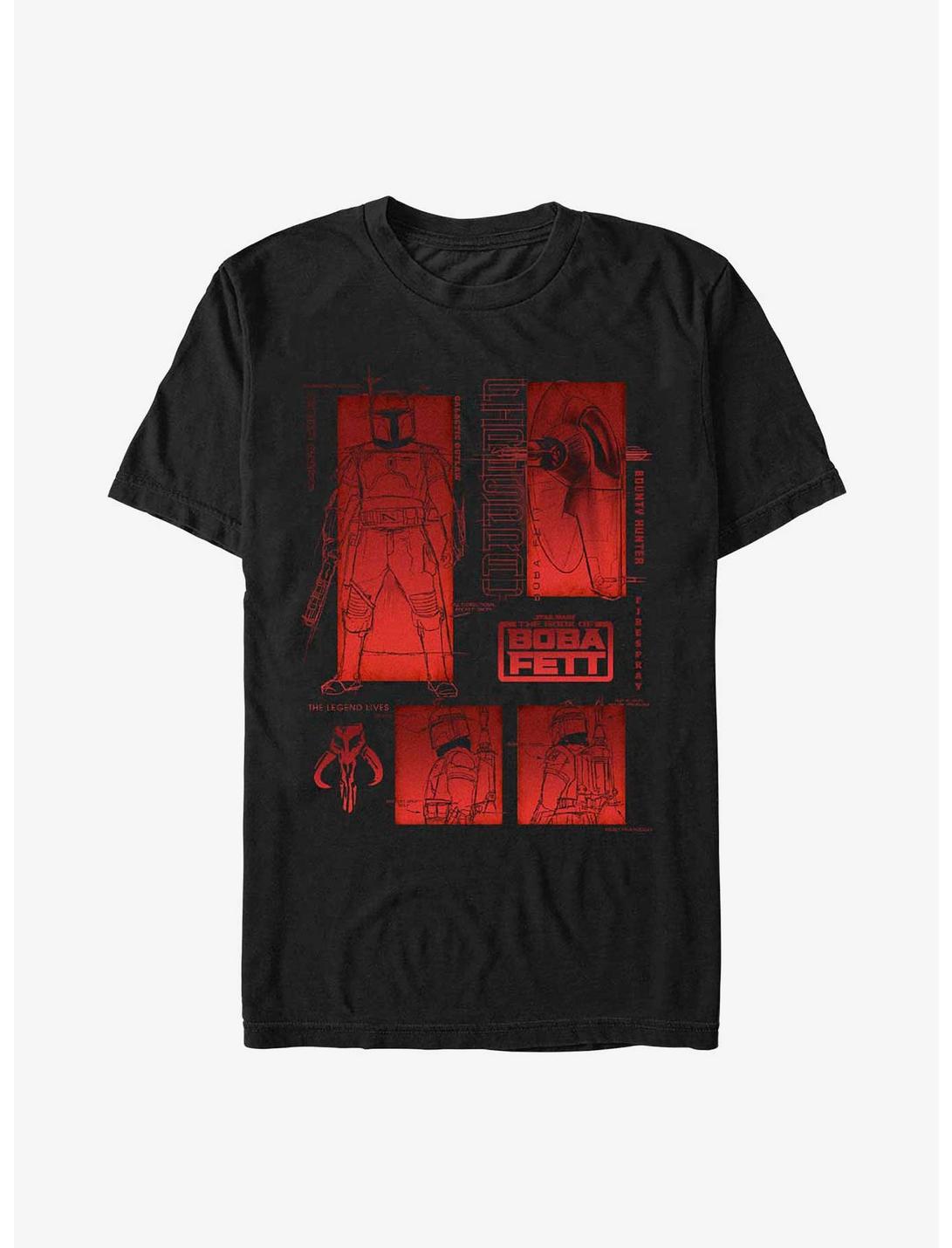 Star Wars The Book Of Boba Fett Red Icons Living Legend T-Shirt, BLACK, hi-res