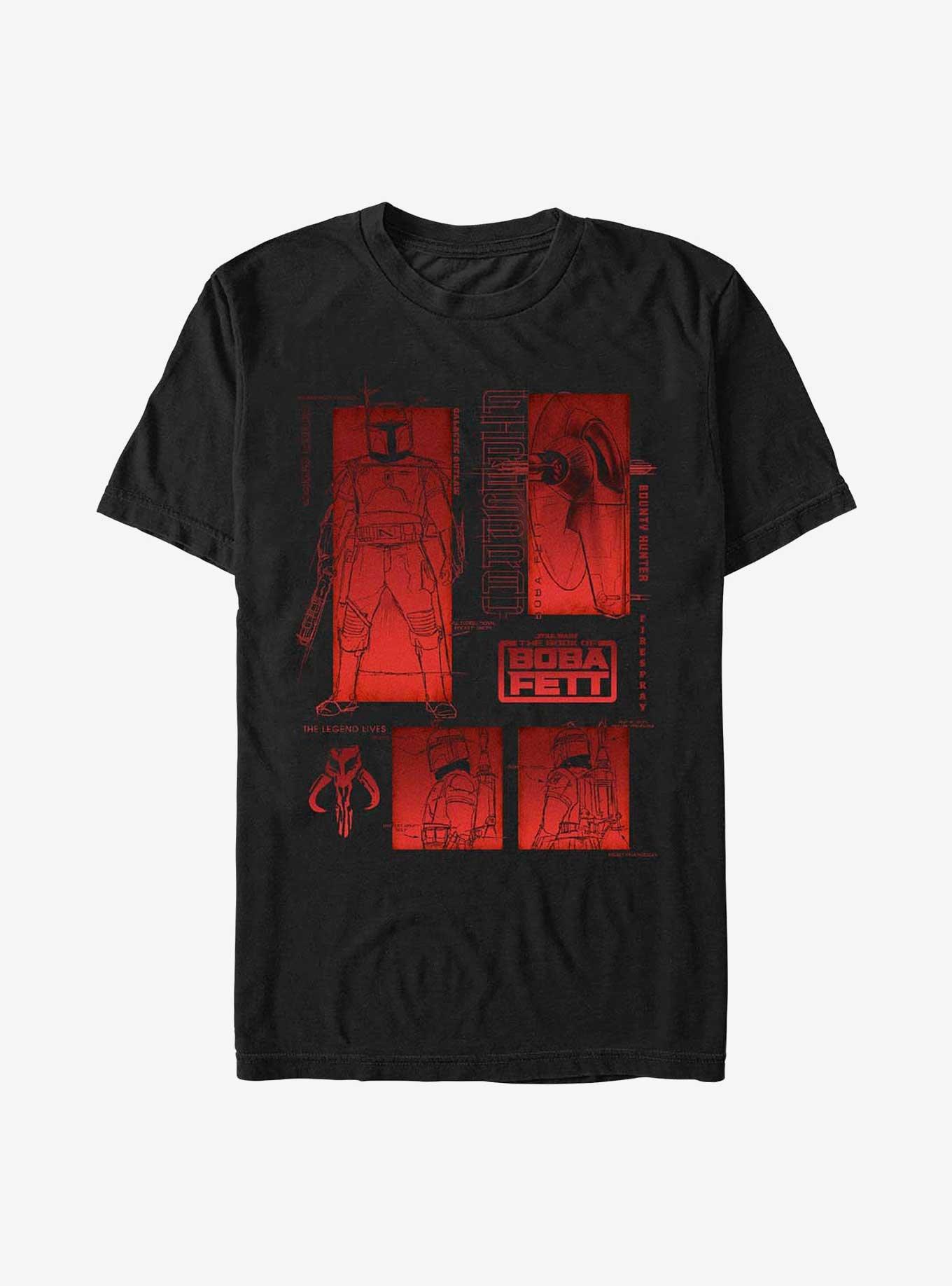 Star Wars The Book Of Boba Fett Red Icons Living Legend T-Shirt, BLACK, hi-res