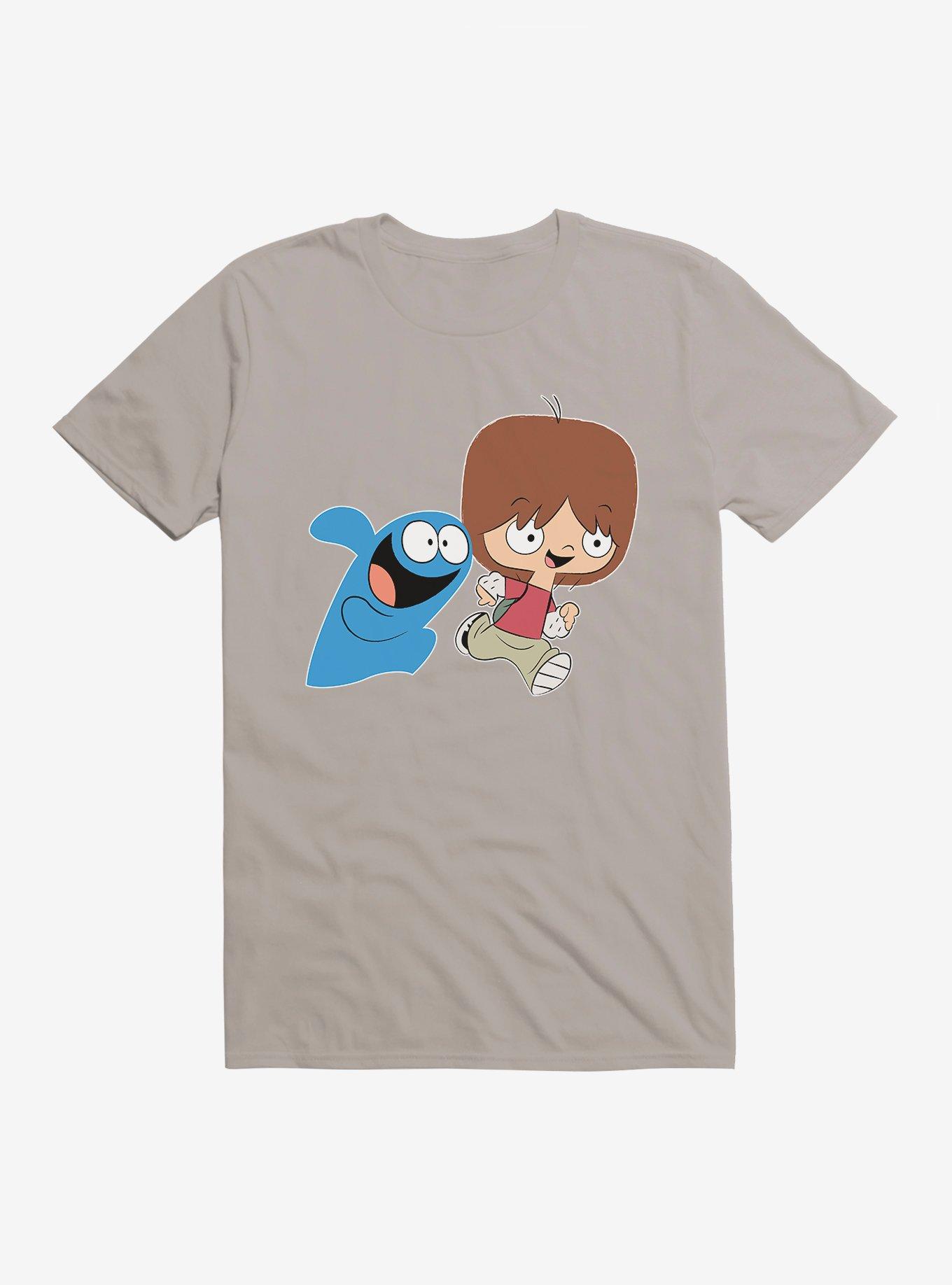 Foster's Home For Imaginary Friends Mac And Bloo Frolicking T-Shirt, LIGHT GREY, hi-res