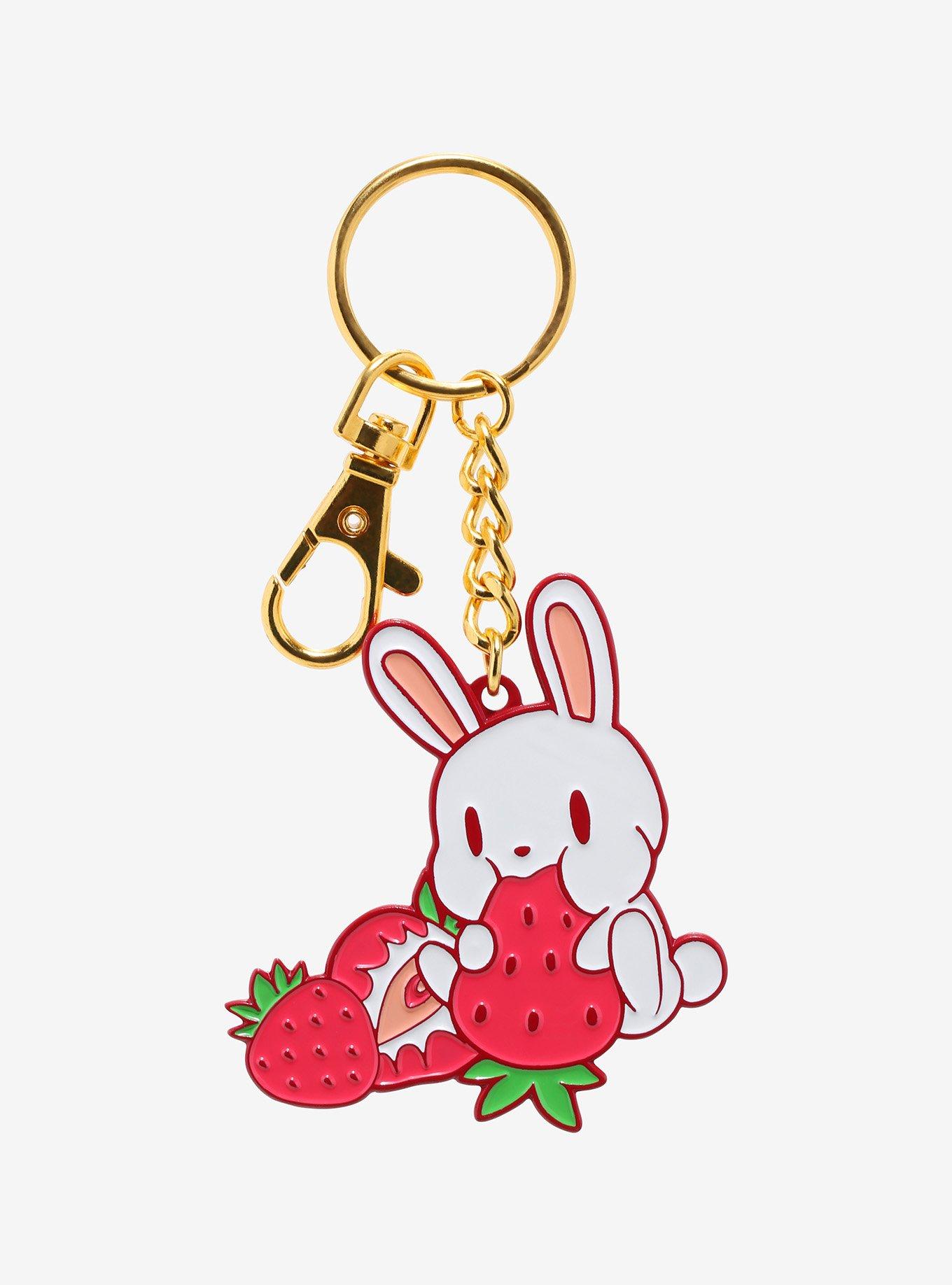 Bunny & Strawberry Key Chain, , hi-res